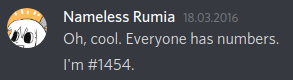 One of my earliest messages on Discord.